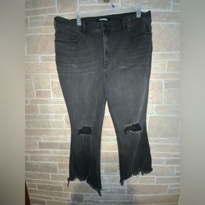 Express cropped bell flare high rise jeans size 18